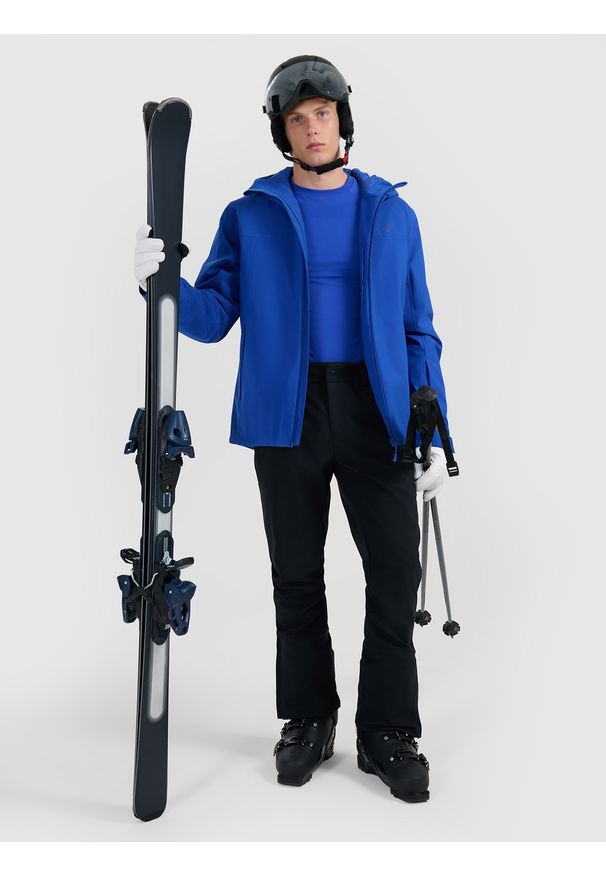 4f - 4F Kurtka narciarska membrana 5000 męska - niebieska L. Okazja: na co dzień. Kolor: niebieski. Materiał: poliester, tkanina. Sezon: zima. Styl: casual