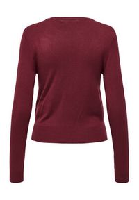 only - ONLY Sweter Venice 15333989 Bordowy Regular Fit. Kolor: czerwony. Materiał: wiskoza #5