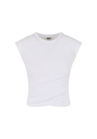 Krótkie topy damskie Urban Classics Wrapped. Kolor: biały. Długość: krótkie. Styl: elegancki #1