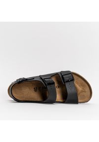 Birkenstock Milano BF Sandały Unisex. Okazja: na spacer, na co dzień. Zapięcie: pasek. Kolor: czarny. Materiał: materiał, syntetyk, skóra. Wzór: paski. Styl: elegancki, casual, klasyczny #4