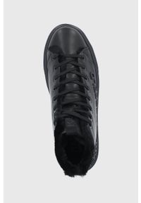 Karl Lagerfeld Buty skórzane kolor czarny. Nosek buta: okrągły. Zapięcie: sznurówki. Kolor: czarny. Materiał: skóra. Szerokość cholewki: normalna #4