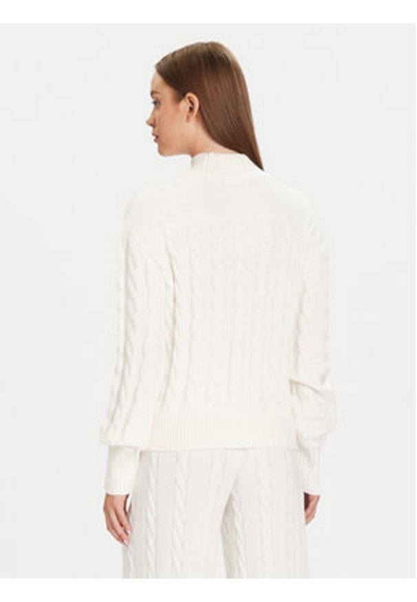 Guess Golf W5BR30 Z1192 Écru Relaxed Fit. Typ kołnierza: golf. Materiał: syntetyk