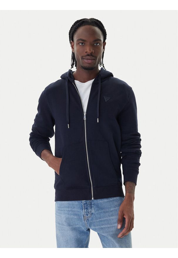 Guess Bluza M6RQ48 KCN01 Granatowy Regular Fit. Kolor: niebieski. Materiał: bawełna
