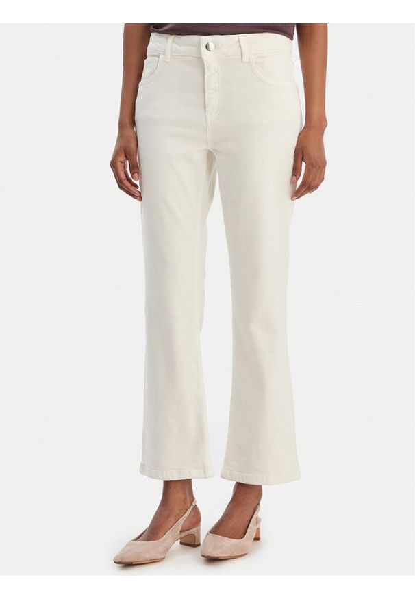 Marella Spodnie materiałowe Sfinge 2615131261 Écru Slim Fit. Materiał: bawełna