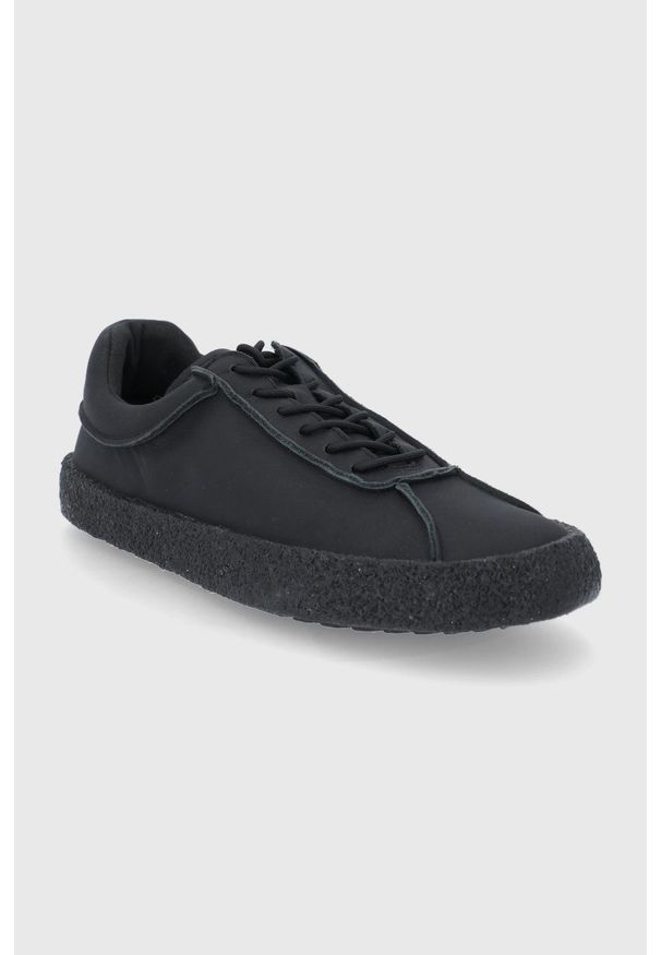 Camper Buty skórzane Bark kolor czarny. Nosek buta: okrągły. Zapięcie: sznurówki. Kolor: czarny. Materiał: skóra. Obcas: na obcasie. Wysokość obcasa: niski