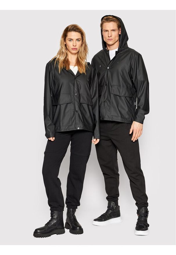 Rains Kurtka przeciwdeszczowa Unisex 18260 Czarny Regular Fit. Kolor: czarny. Materiał: syntetyk