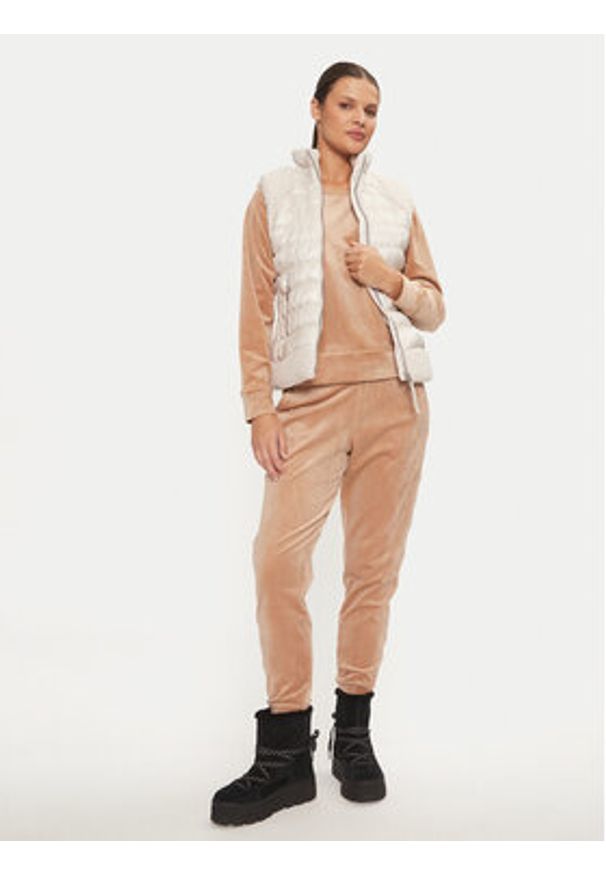 DKNY Bezrękawnik DP4V3163 Écru Regular Fit. Materiał: syntetyk. Długość rękawa: bez rękawów