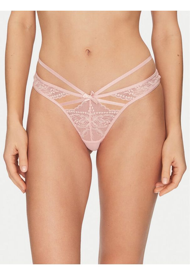 Hunkemöller Komplet 3 par stringów 301423 Różowy. Kolor: różowy. Materiał: syntetyk