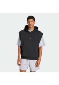 Adidas - Kamizelka Soft Lux Hooded. Typ kołnierza: kaptur. Kolor: czarny. Wzór: geometria. Sport: fitness #1