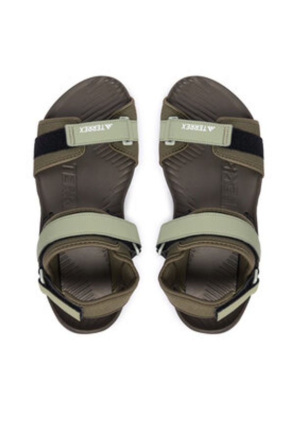 Adidas - adidas Sandały Terrex Hydroterra JR8411 Khaki. Kolor: brązowy. Materiał: materiał