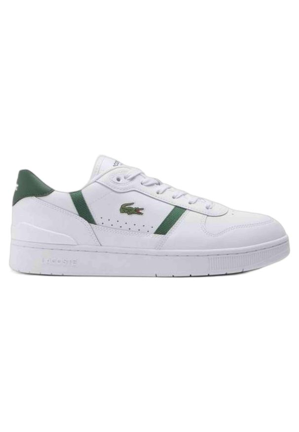 Buty Lacoste T-Clip Set białe i zielone. Kolor: biały. Materiał: skóra. Sport: tenis