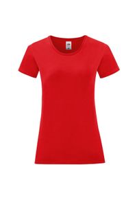 FRUIT OF THE LOOM - T-shirt Damski Iconic 150. Kolor: czerwony. Sport: turystyka piesza