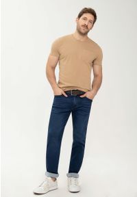 Volcano - Granatowe jeansy dla mężczyzn, Slim Fit, D-DEXTER 40. Kolekcja: plus size. Kolor: niebieski. Styl: klasyczny