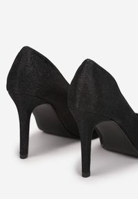 Renee - Czarne Szpilki Brokatowe Pagow. Zapięcie: bez zapięcia. Kolor: czarny. Materiał: materiał. Obcas: na szpilce #4