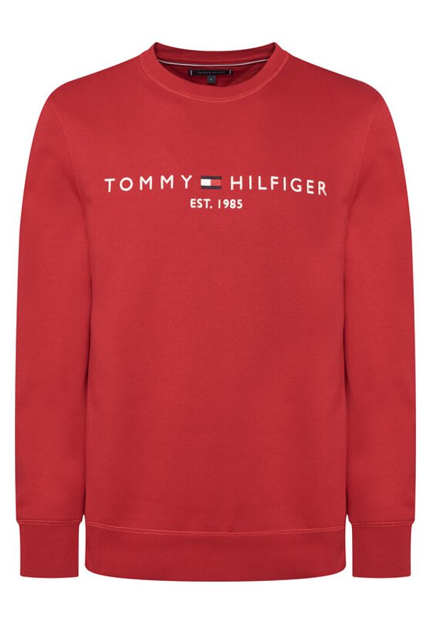 TOMMY HILFIGER - Tommy Hilfiger Bluza Logo MW0MW11596 Czerwony Regular Fit. Kolor: czerwony. Materiał: bawełna