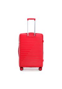 Wittchen - Duża walizka z polipropylenu z błyszczącymi paskami czerwona. Kolor: czerwony. Wzór: paski, aplikacja. Styl: elegancki #6