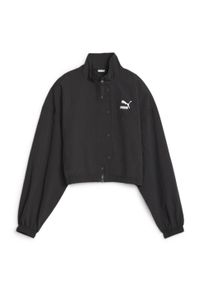 Puma - Kurtka PUMA YELLOW DARE TO CROPPED WOVEN JACKET Czarny. Kolor: czarny. Materiał: tkanina #2