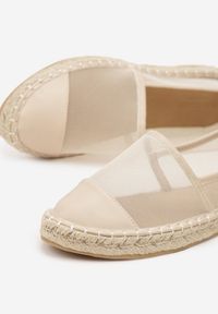 Born2be - Beżowe Siateczkowe Espadryle na Podeszwie z Plecionki Follmiriela. Okazja: na co dzień, na spotkanie biznesowe, do pracy, na spacer. Kolor: beżowy. Materiał: materiał. Wzór: kwiaty. Sezon: lato. Styl: biznesowy, klasyczny, elegancki, casual #4