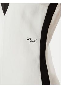 Karl Lagerfeld - KARL LAGERFELD Sukienka letnia B2W13026 Kremowy Regular Fit. Typ kołnierza: dekolt w karo. Kolor: kremowy. Materiał: lyocell. Sezon: lato #3