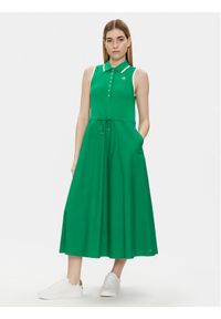 TOMMY HILFIGER - Tommy Hilfiger Sukienka letnia WW0WW41272 Zielony Regular Fit. Kolor: zielony. Materiał: bawełna. Sezon: lato #1