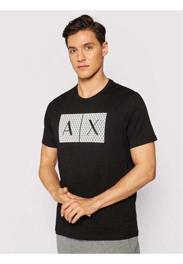 Armani Exchange T-Shirt 8NZTCK Z8H4Z 1200 Czarny Slim Fit. Kolor: czarny. Materiał: bawełna