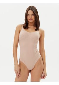 Calvin Klein Underwear Kombinezon modelujący LV00QF8295 Beżowy. Kolor: beżowy. Materiał: syntetyk