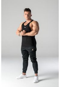 DEADLIFT - Tank top stringer męski Deadlift METALLIC czarny. Kolor: czarny