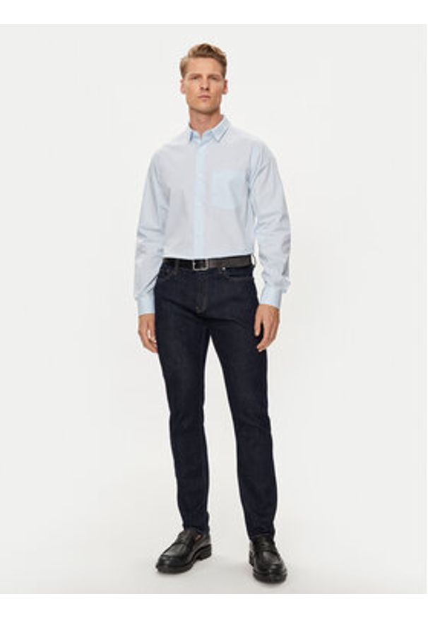 Calvin Klein Koszula K10K113491 Niebieski Slim Fit. Kolor: niebieski. Materiał: bawełna