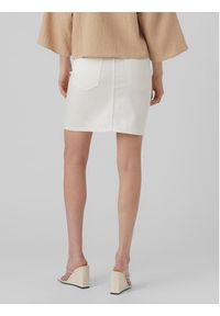 Vero Moda Spódnica jeansowa Luna 10279491 Biały Regular Fit. Kolor: biały. Materiał: bawełna, jeans