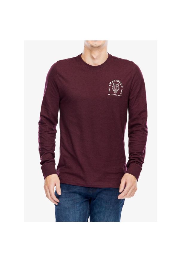 Bluza bez kaptura męska Smartwool Bear Stare Graphic Long Sleeve Tee. Typ kołnierza: bez kaptura. Kolor: fioletowy. Długość rękawa: długi rękaw