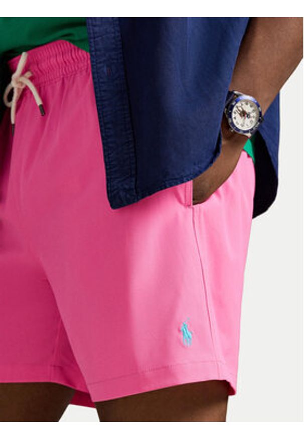 Polo Ralph Lauren Szorty kąpielowe 710957782506 Różowy Classic Fit. Kolor: różowy. Materiał: syntetyk