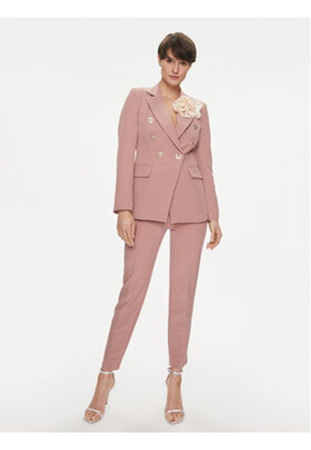 Maryley Spodnie materiałowe 24EB52Z/43BH Różowy Regular Fit. Kolor: różowy. Materiał: syntetyk