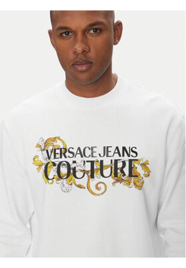 Versace Jeans Couture Bluza 78GAIC06 Biały Regular Fit. Kolor: biały. Materiał: bawełna