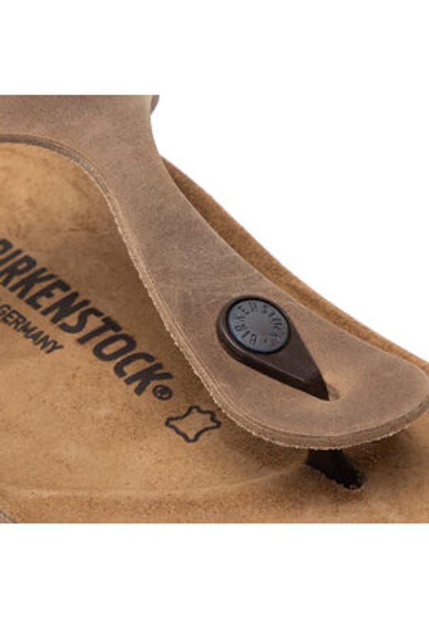 Birkenstock Japonki Gizeh Bs 0943811 Brązowy. Kolor: brązowy. Materiał: nubuk, skóra