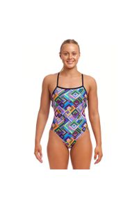 FUNKITA - Strój pływacki jednoczęściowy damski Funkita Strapped In One Piece. Kolor: niebieski