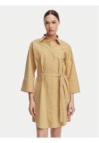 GANT - Gant Sukienka koszulowa 4503527 Beżowy Regular Fit. Kolor: beżowy. Materiał: bawełna. Typ sukienki: koszulowe #1
