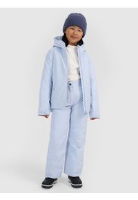 4f - 4F Kurtka narciarska membrana 5000 dziewczęca - niebieska 122 (6-7 lat). Kolor: niebieski. Materiał: poliester, materiał. Długość: długie. Wzór: gładki. Sezon: lato #2