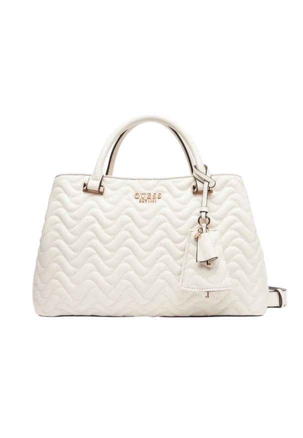 Guess - GUESS Biała shopperka damska Melisandra. Kolor: biały. Materiał: skórzane