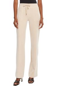 Juicy Couture - JUICY COUTURE Piaskowe damskie spodnie dresowe Del Ray Gold, Rozmiar S. Kolor: beżowy. Materiał: dresówka #5