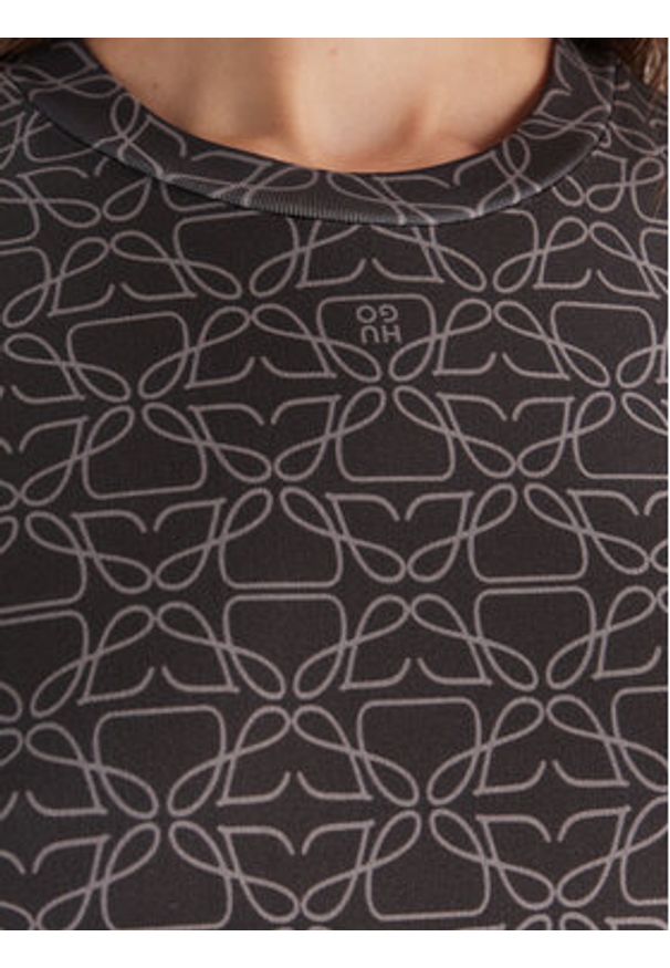 Hugo - HUGO Sukienka codzienna Nastan 50542400 Czarny Slim Fit. Okazja: na co dzień. Kolor: czarny. Materiał: syntetyk. Typ sukienki: proste. Styl: casual