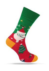 Świąteczne Skarpetki - Alties - Mikołaj z Fajką. Kolor: wielokolorowy. Materiał: poliester, bawełna, elastan #1