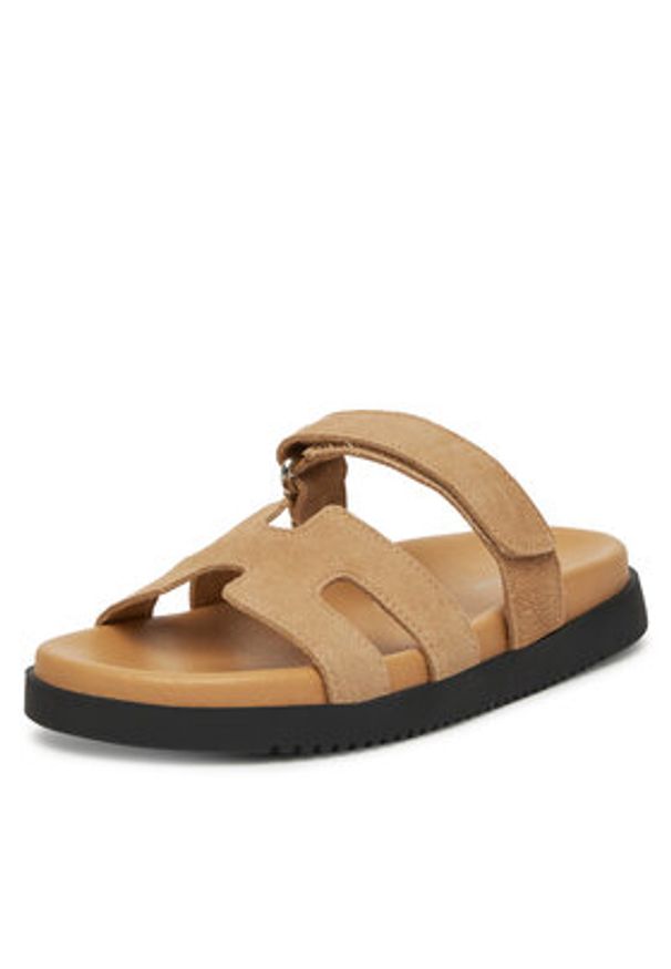 DeeZee Klapki DZ-S1 Beżowy. Kolor: beżowy. Materiał: zamsz, skóra