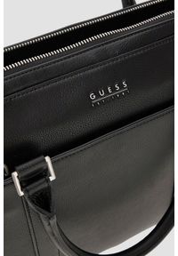 Guess - GUESS Czarna aktówka Parma. Kolor: czarny. Materiał: materiał. Styl: biznesowy, elegancki, casual #7