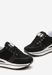 Renee - Czarne Brokatowe Sneakersy na Grubej Podeszwie Vivizie. Kolor: czarny #3