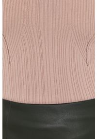 TwinSet - Twinset Sweter damski kolor różowy lekki z półgolfem. Kolor: różowy. Materiał: dzianina. Długość rękawa: długi rękaw. Długość: długie #5