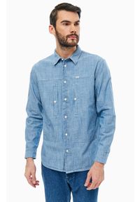 Lee - LEE SEASONAL WORKER SHIRT MĘSKA KOSZULA MATERIAŁOWA WORKWEAR BLUE L67YXQKR. Materiał: materiał