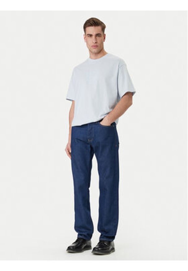 Calvin Klein T-Shirt Emblem Graphic LV14RF817G Błękitny Regular Fit. Kolor: niebieski. Materiał: bawełna