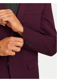 Jack & Jones Garnitur Franco 12181339 Fioletowy Super Slim Fit. Kolor: fioletowy. Materiał: syntetyk #3