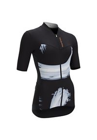 VAN RYSEL - Koszulka rowerowa szosowa damska Van Rysel Racer Brush. Kolor: czarny. Materiał: tkanina, poliester, elastan, poliamid, materiał, mesh #1