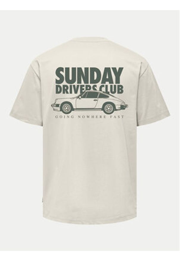 Only & Sons T-Shirt Bowen 22032071 Beżowy Relaxed Fit. Kolor: beżowy. Materiał: bawełna